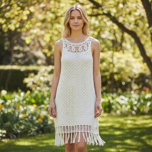 ABBELINE Crochet Tassel Dress